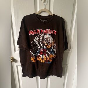 Iron Maiden Washed Brown Graphic Tee M/L - NWT